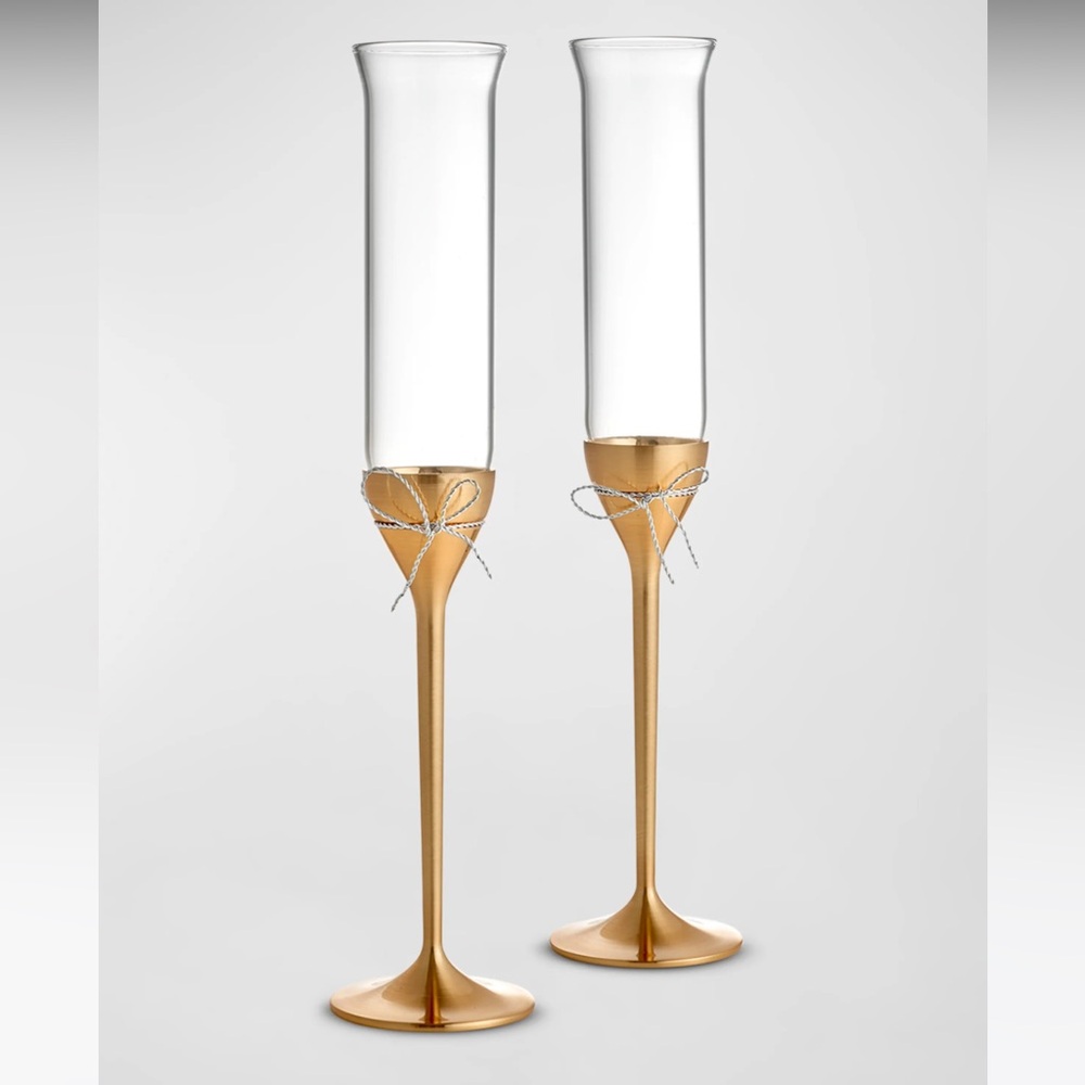 Vera Wang Gold Champagne Glasses